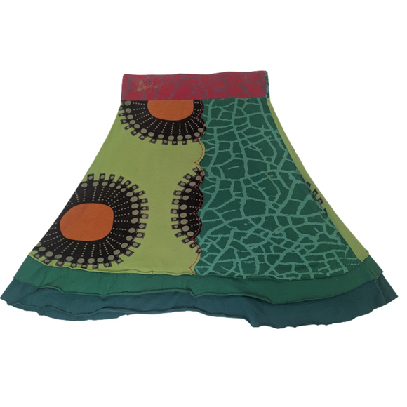 Desigual Boho Art Print Skirt XS Colorful Cotton A-Line Statement Cottagecore - Picture 8 of 14